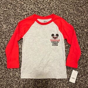NWT Disney Gray and Red Mickey Mouse Shirt
